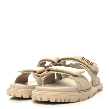 Christian Dior Lambskin Dioract 10mm Sandals 37.5 Off White 3 of 9