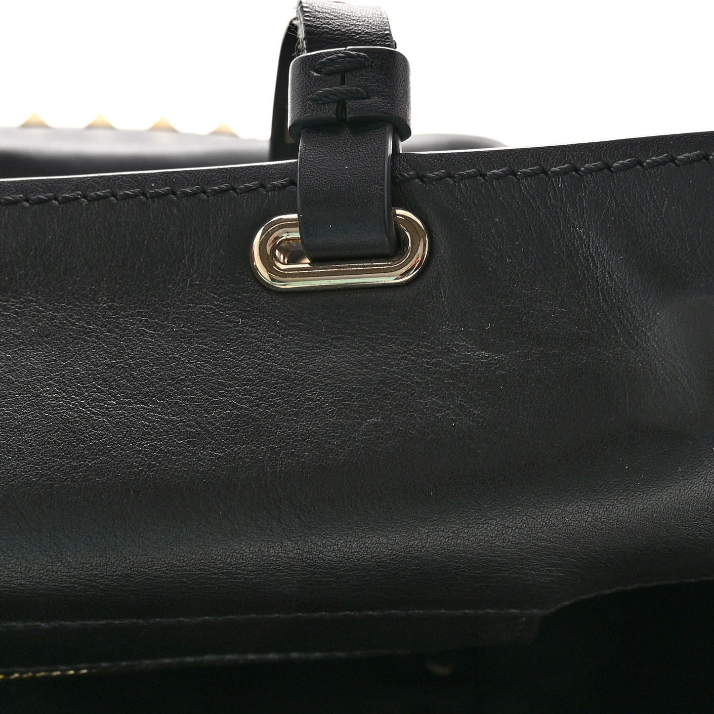 Vitello Medium Rockstud Tote Black