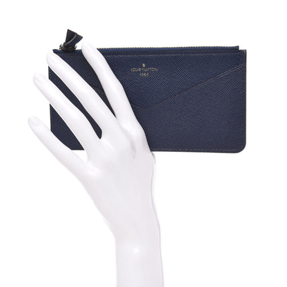 Louis Vuitton Calfskin Jeanne Wallet Zippered Insert Dark Blue 2 of 6