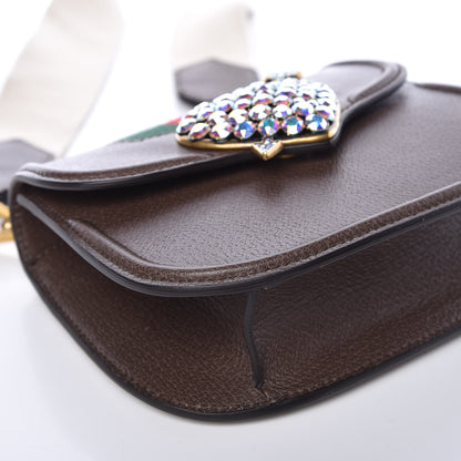 Gucci Textured Calfskin Web Crystal Heart Stripe Small Totem Shoulder Bag New Acero 8 of 10