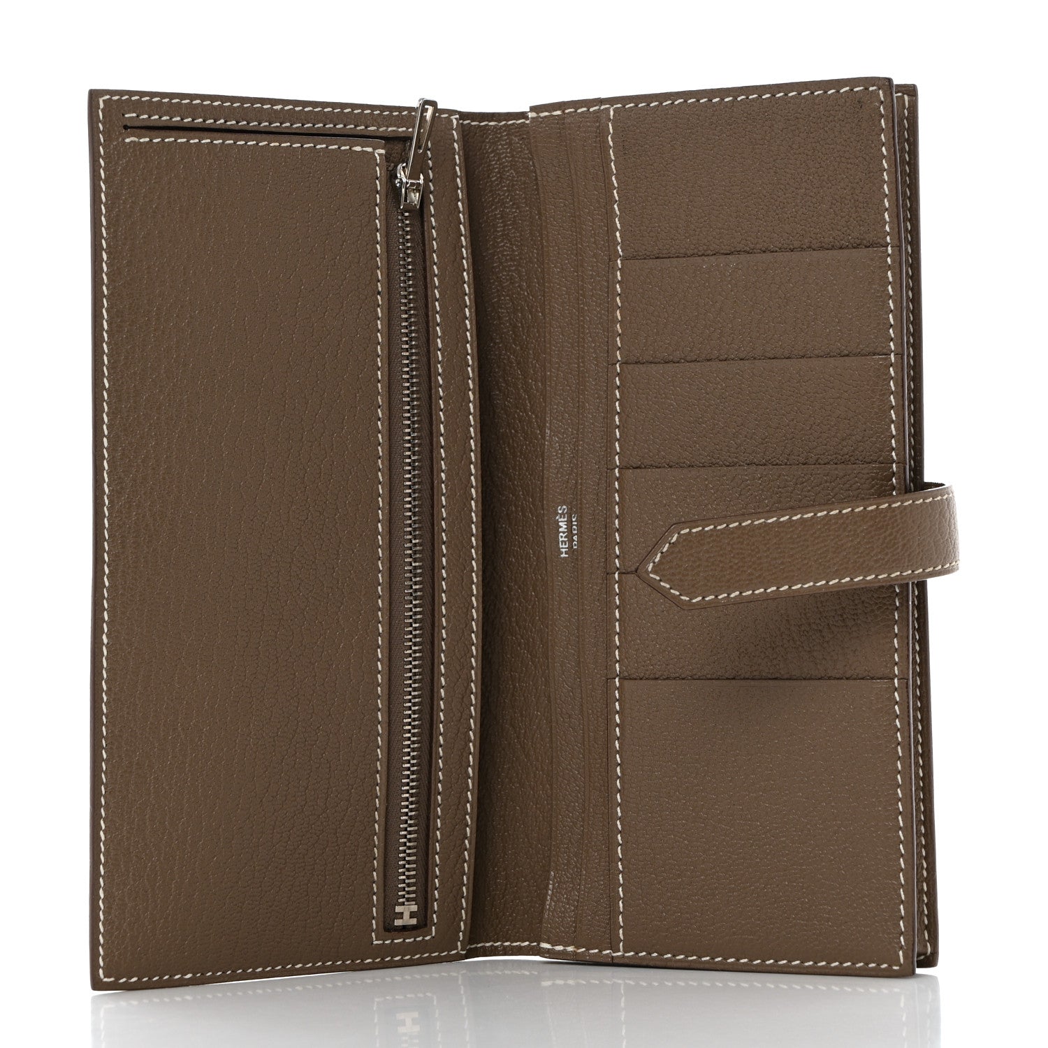 Hermes Chevre Mysore Bearn Gusset Wallet Etoupe 5 of 8