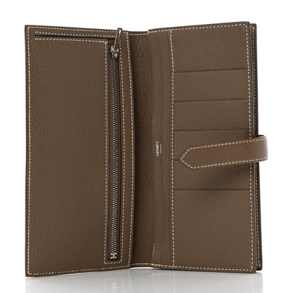 Hermes Chevre Mysore Bearn Gusset Wallet Etoupe 5 of 8
