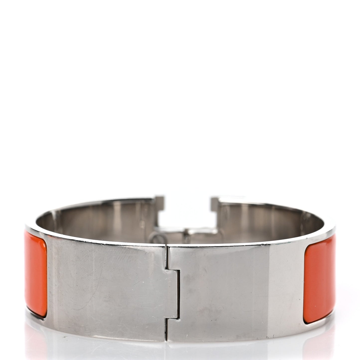 Enamel Wide Clic Clac H Bracelet GM Orange White