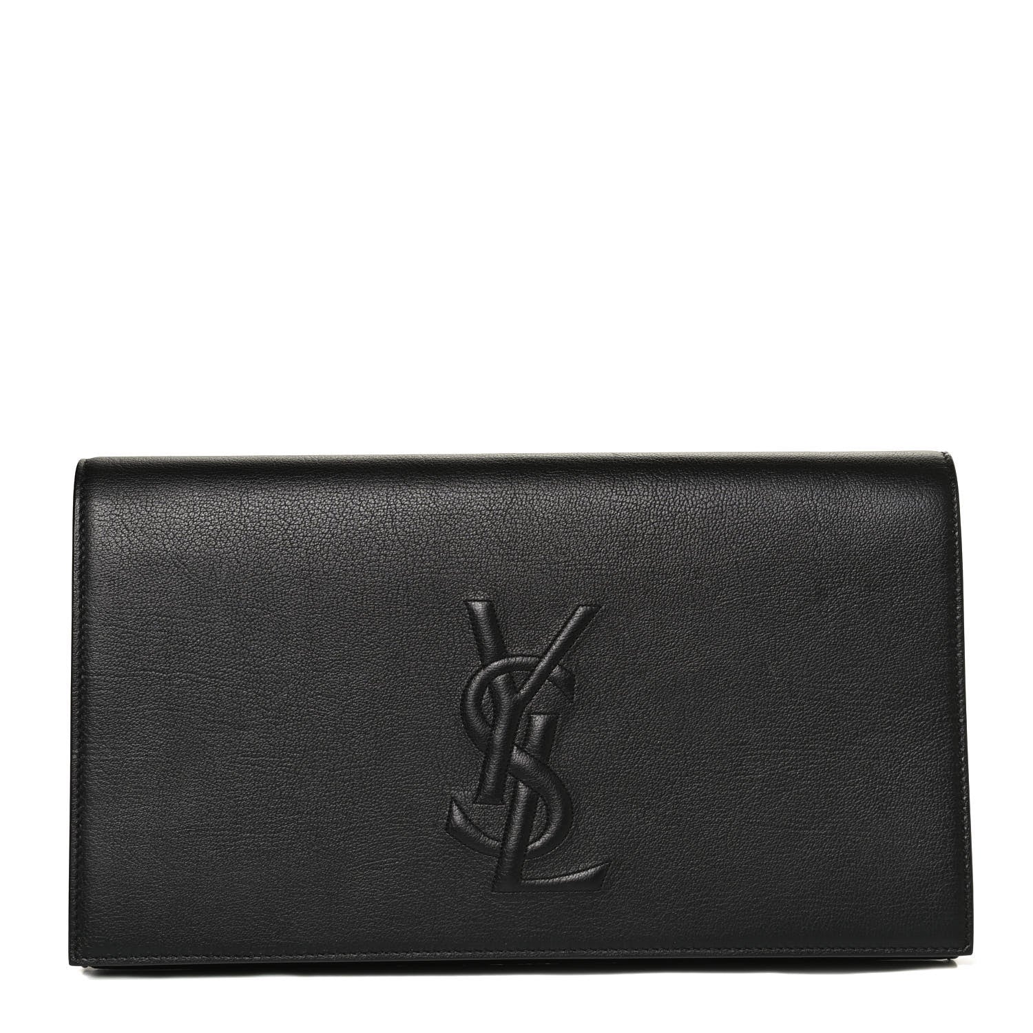 Saint Laurent Calfskin Monogram Large Belle De Jour Clutch Black 1 of 9