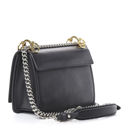 Fendi Vitello Century Velvet F is Fendi FF Small Kan I Shoulder Bag Black Tobacco 2 of 15