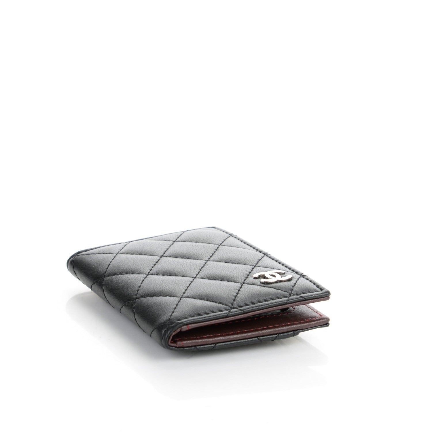 Chanel Lambskin Quilted CC Card Holder Wallet Black 4 of 7