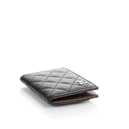 Chanel Lambskin Quilted CC Card Holder Wallet Black 4 of 7