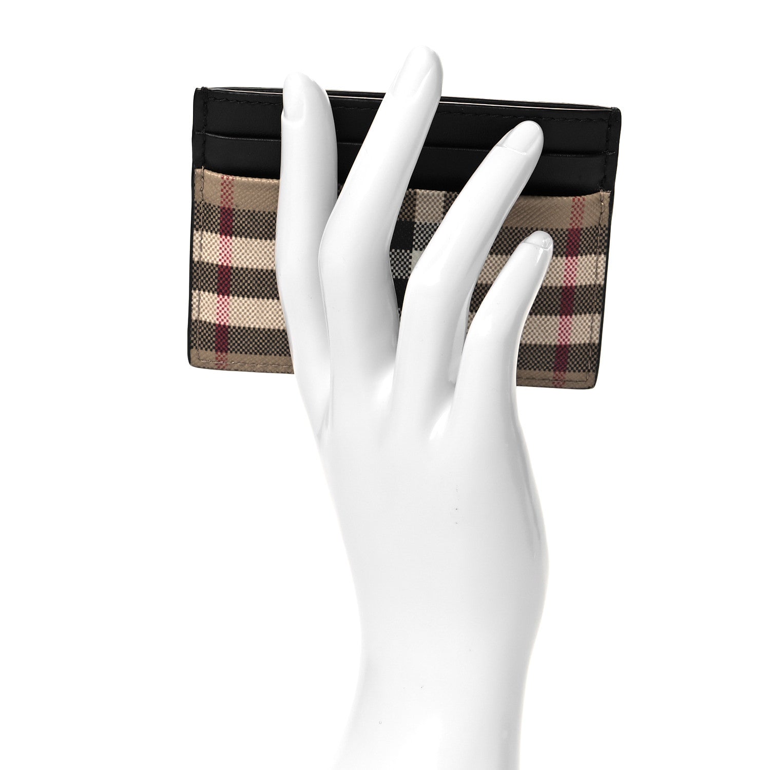 Burberry Calfskin Vintage Check Card Holder Black 2 of 8
