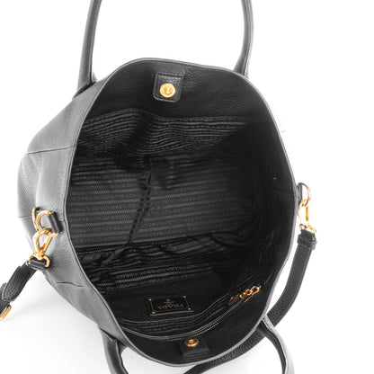 Prada Vitello Daino Tote Nero Black 5 of 8