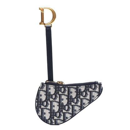 Christian Dior Oblique Saddle Coin Purse Blue 1 of 8
