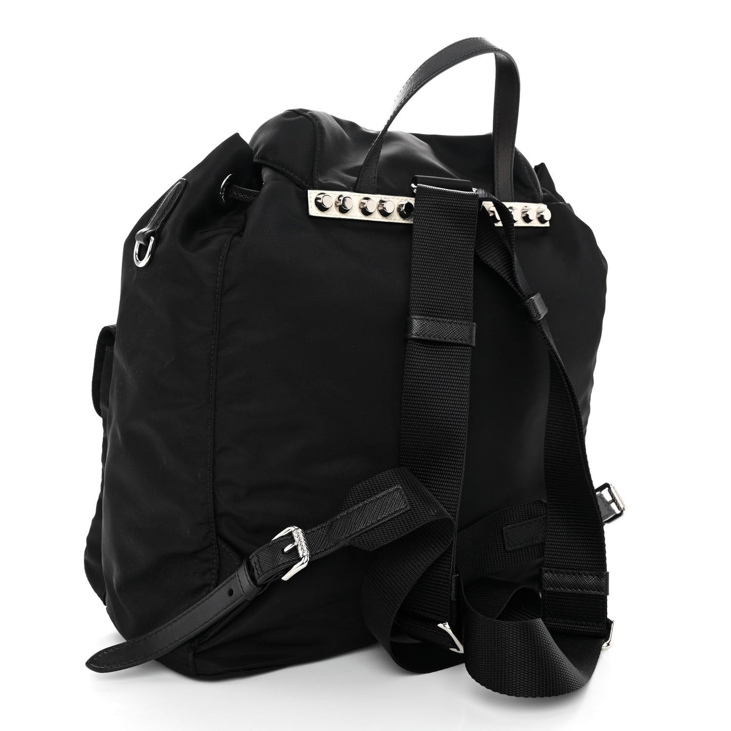 Nylon New Vela Studded Backpack Black Cromo