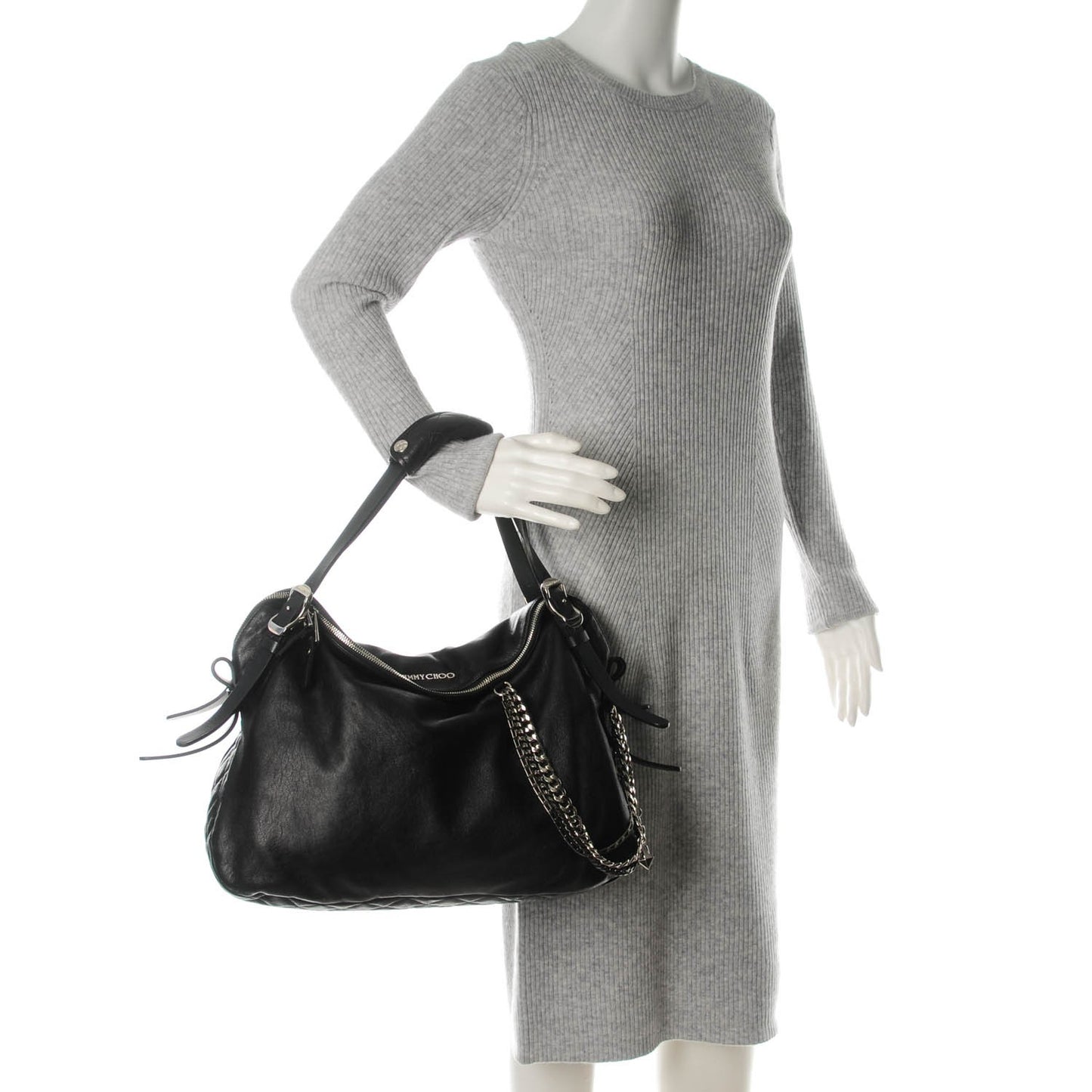 Lambskin Large Blake Boho Biker Bag Black