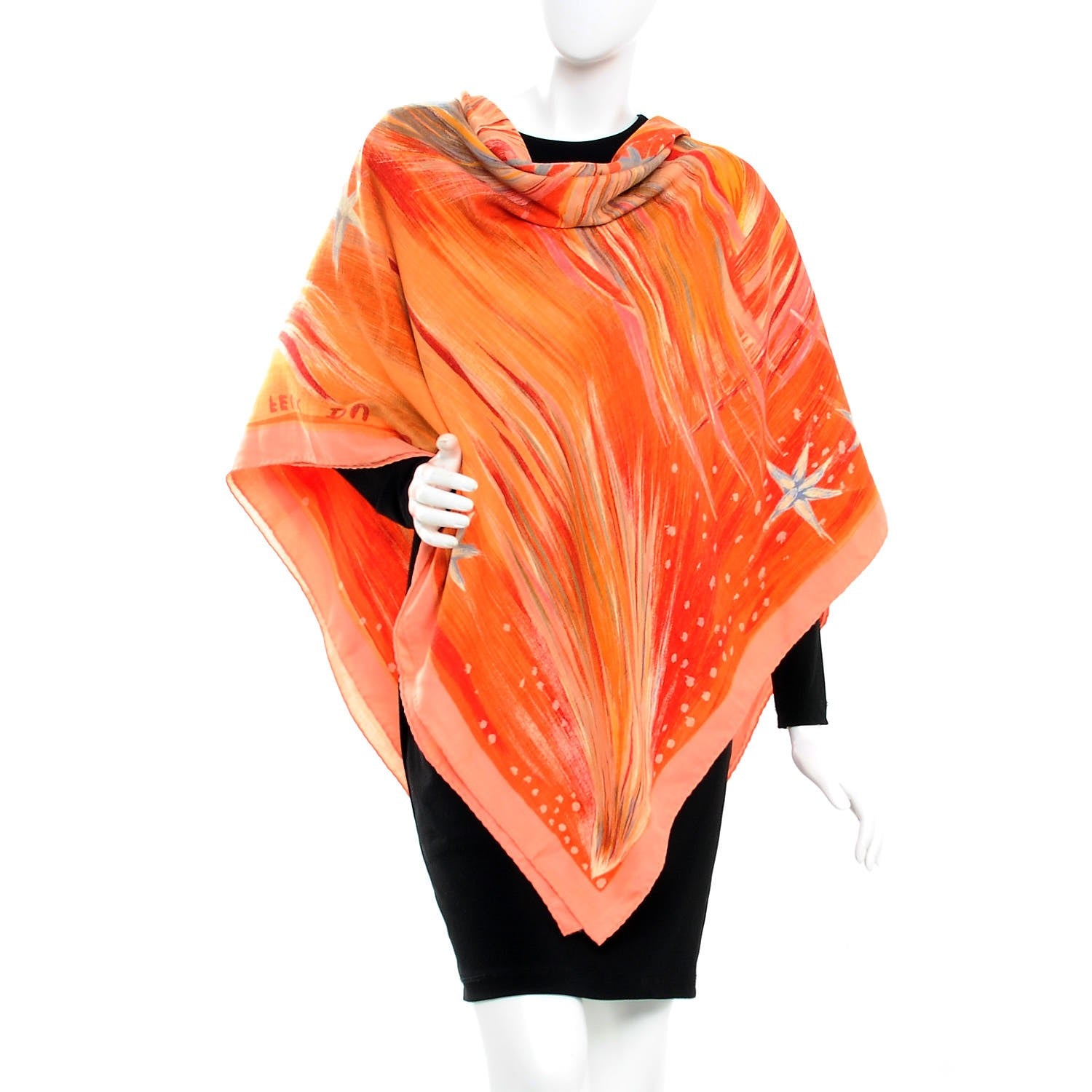 Hermes Cashmere Silk Feux Du Ciel Scarf 140 2 of 9