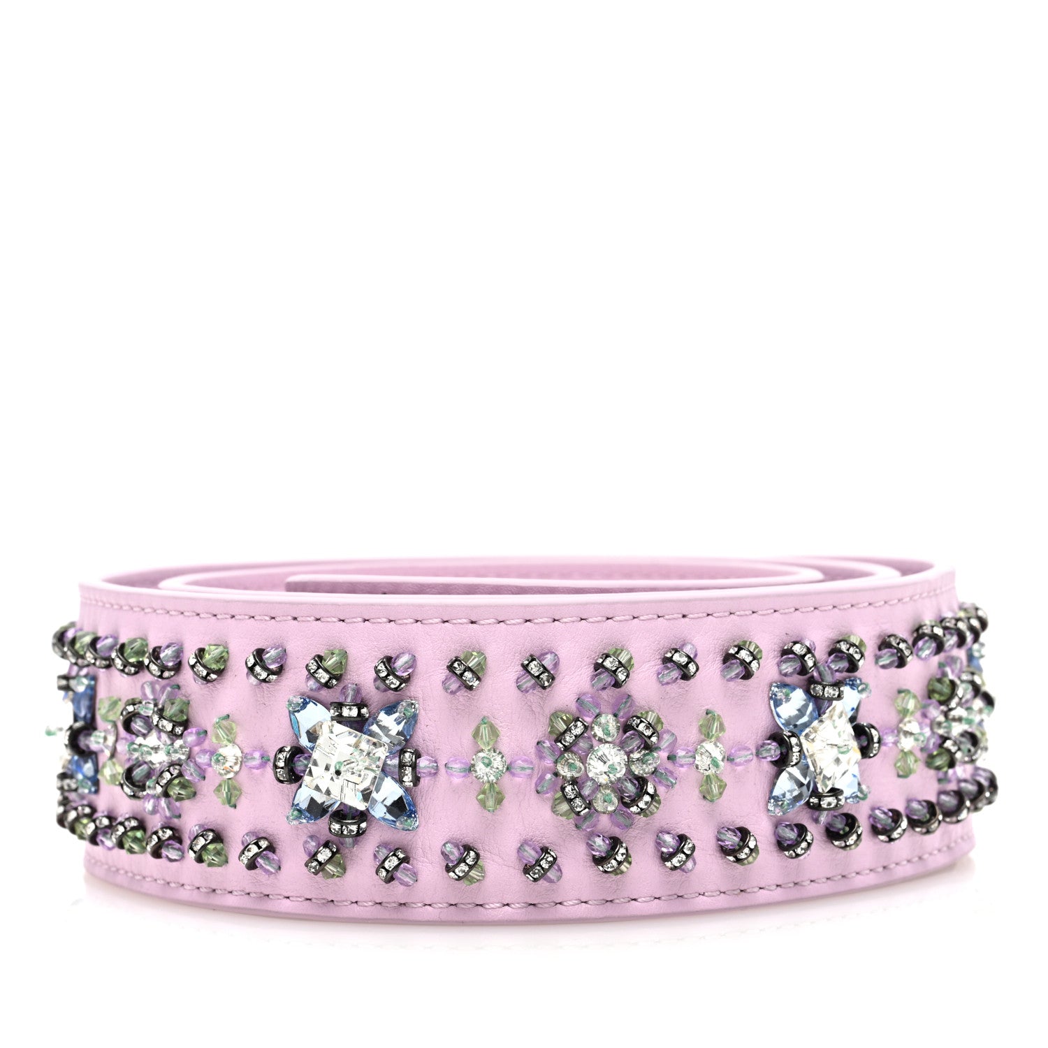 Louis Vuitton Calfskin Swarovski Crystal Mini Capucines Shoulder Strap Wisteria Purple 1 of 3