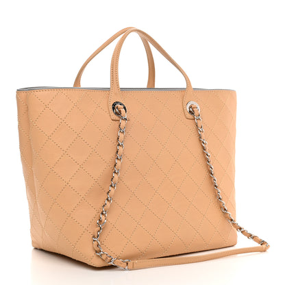 Chanel Calfskin Stitched Medium Shopping Tote Beige 2 of 10