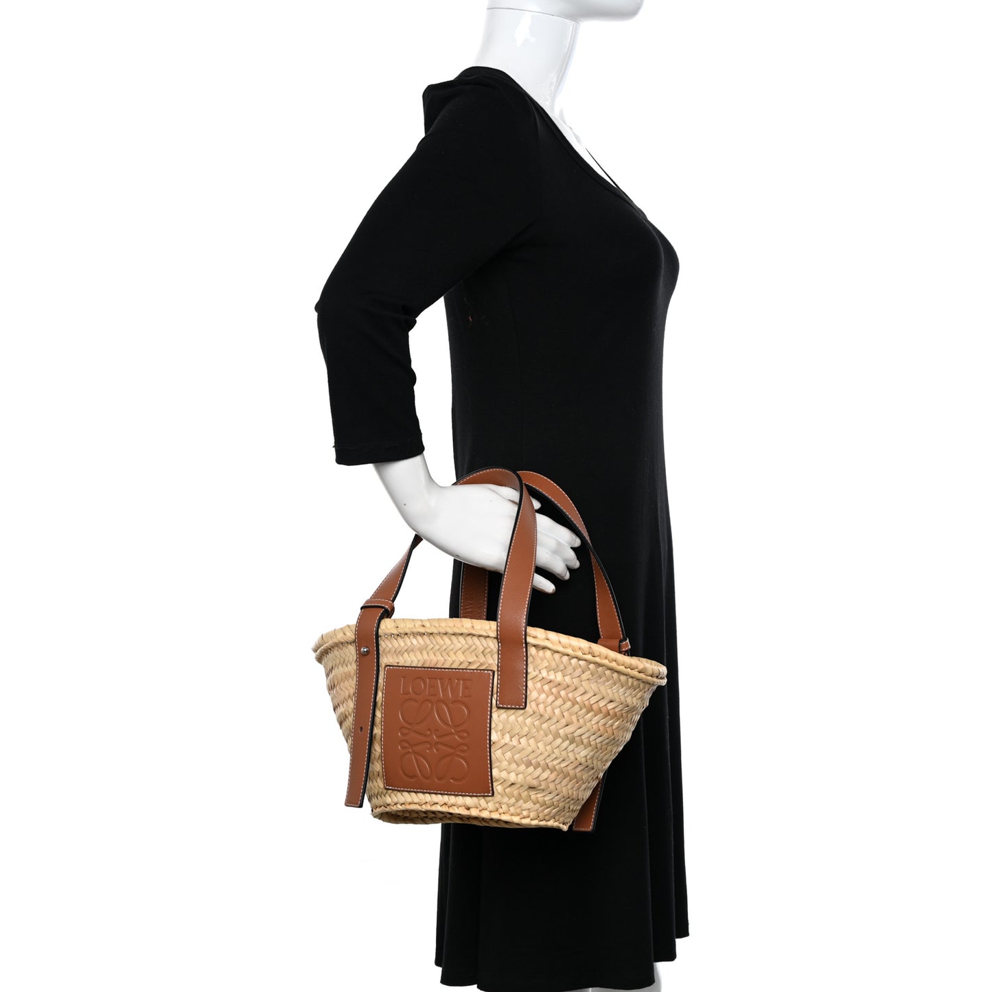 Raffia Small Basket Tote Bag Natural Tan