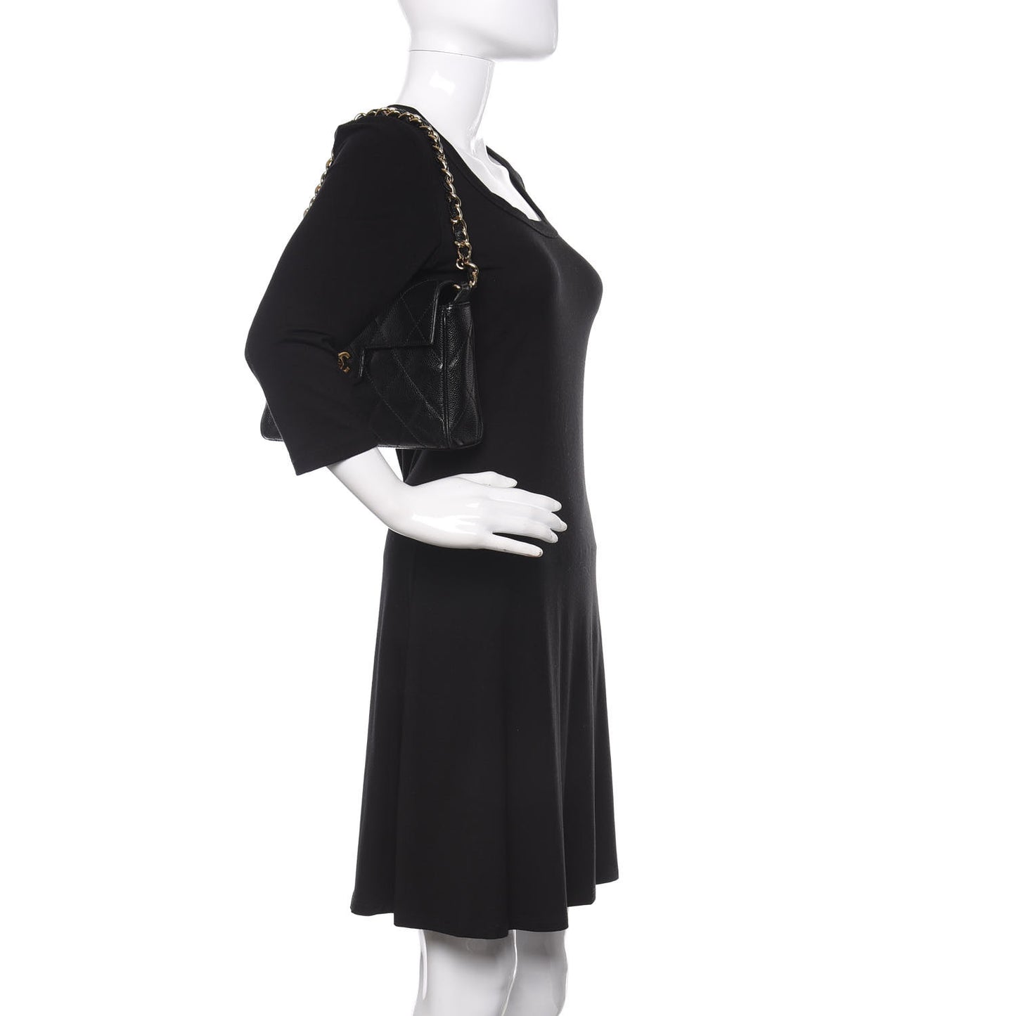 Caviar Quilted Medium Single Flap Black