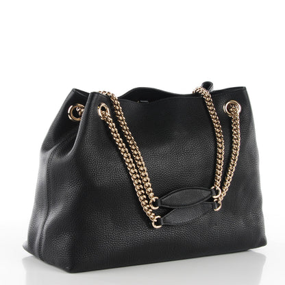 Gucci Pebbled Calfskin Medium Soho Chain Shoulder Bag Black 3 of 7