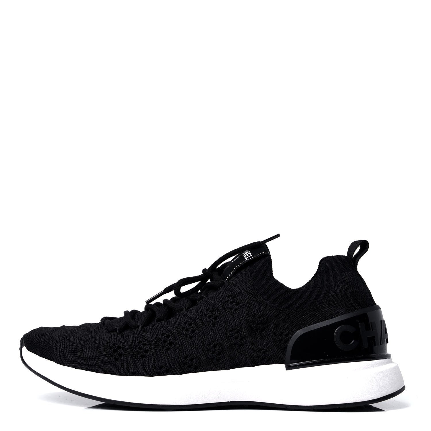 Chanel Mixed Fibers Quilted Womens CC Sneakers 39 Black 1 of 6