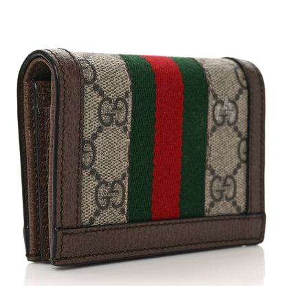 Gucci GG Supreme Monogram Web Ophidia Card Case Beige New Acero 3 of 7