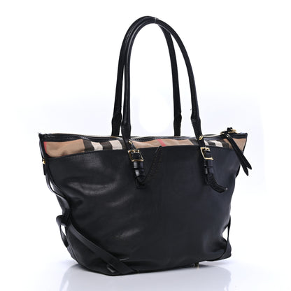Burberry Calfskin House Check Small Salisbury Tote Black 2 of 10