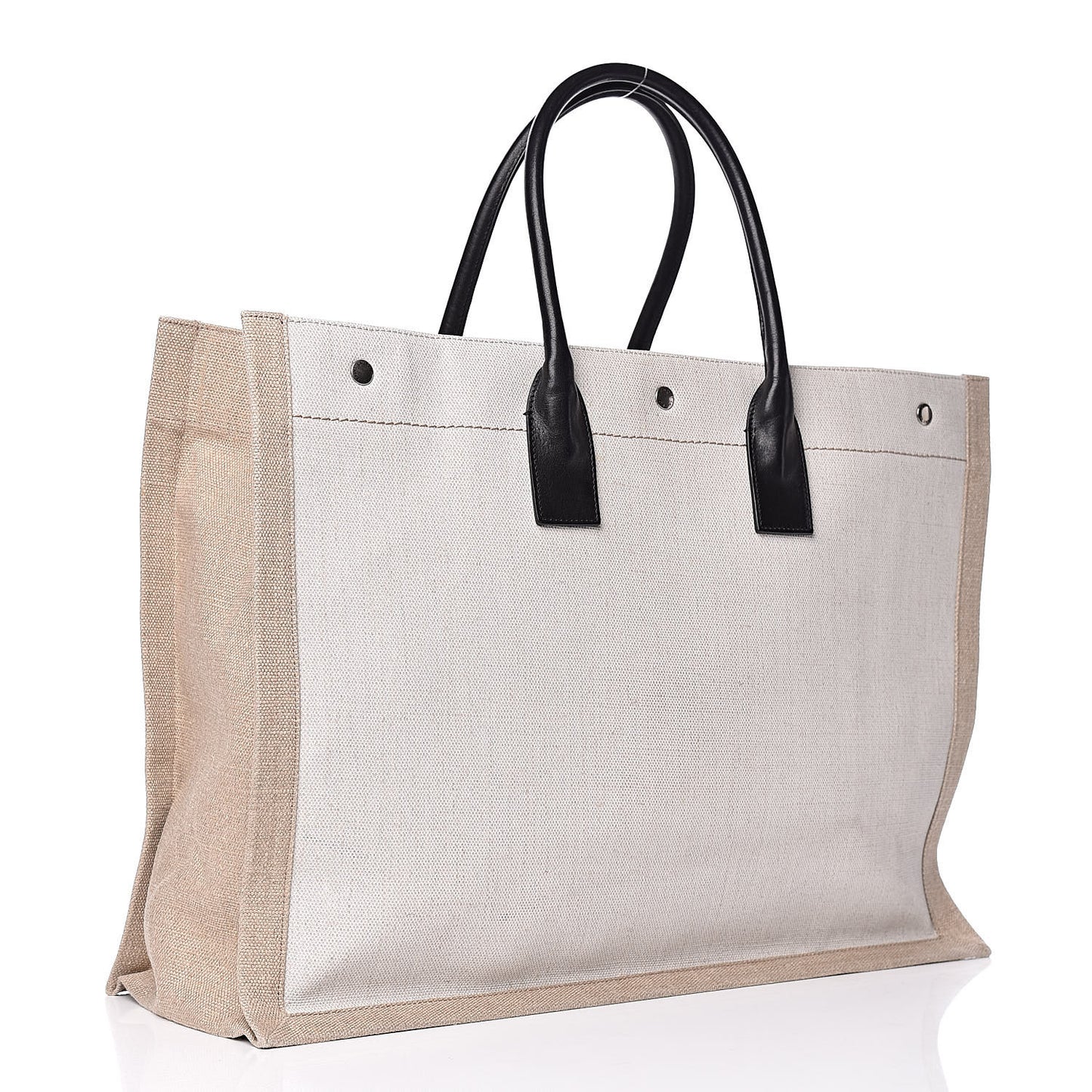 Linen Calfskin Rive Gauche Tote Optic White