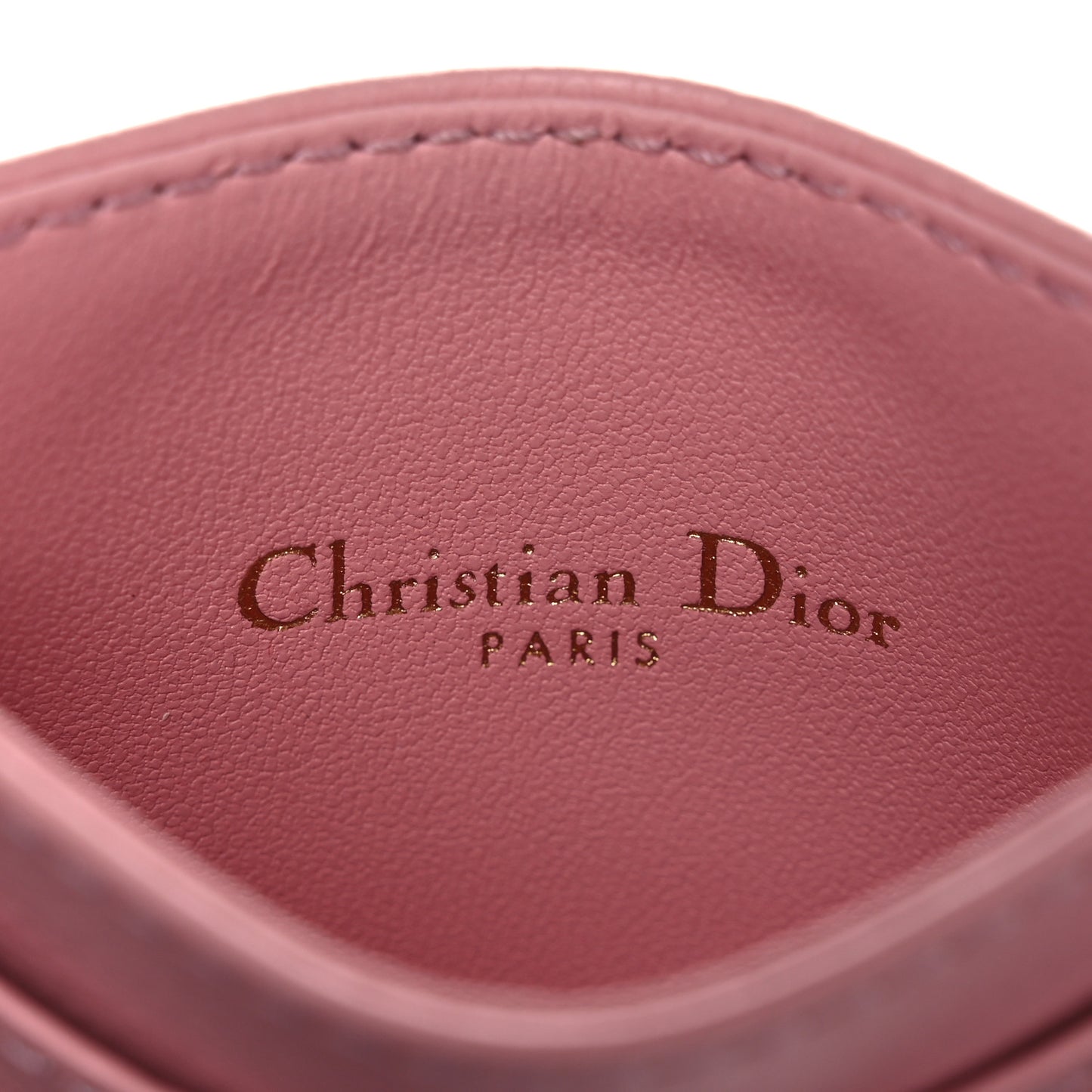 Supple Calfskin Cannage Caro Five-Slot Card Holder Pink