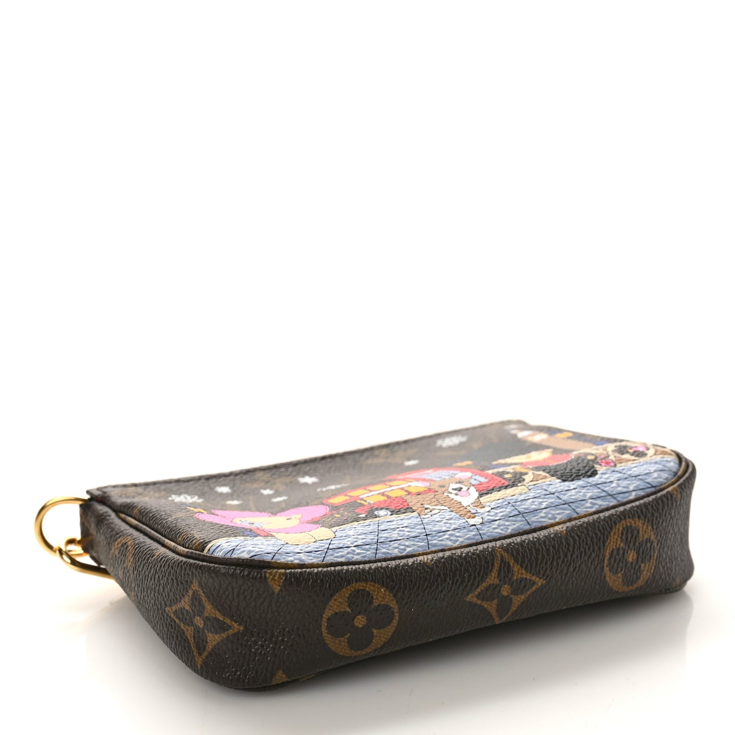 Monogram 2021 Christmas Animation London Mini Pochette Accessories Red
