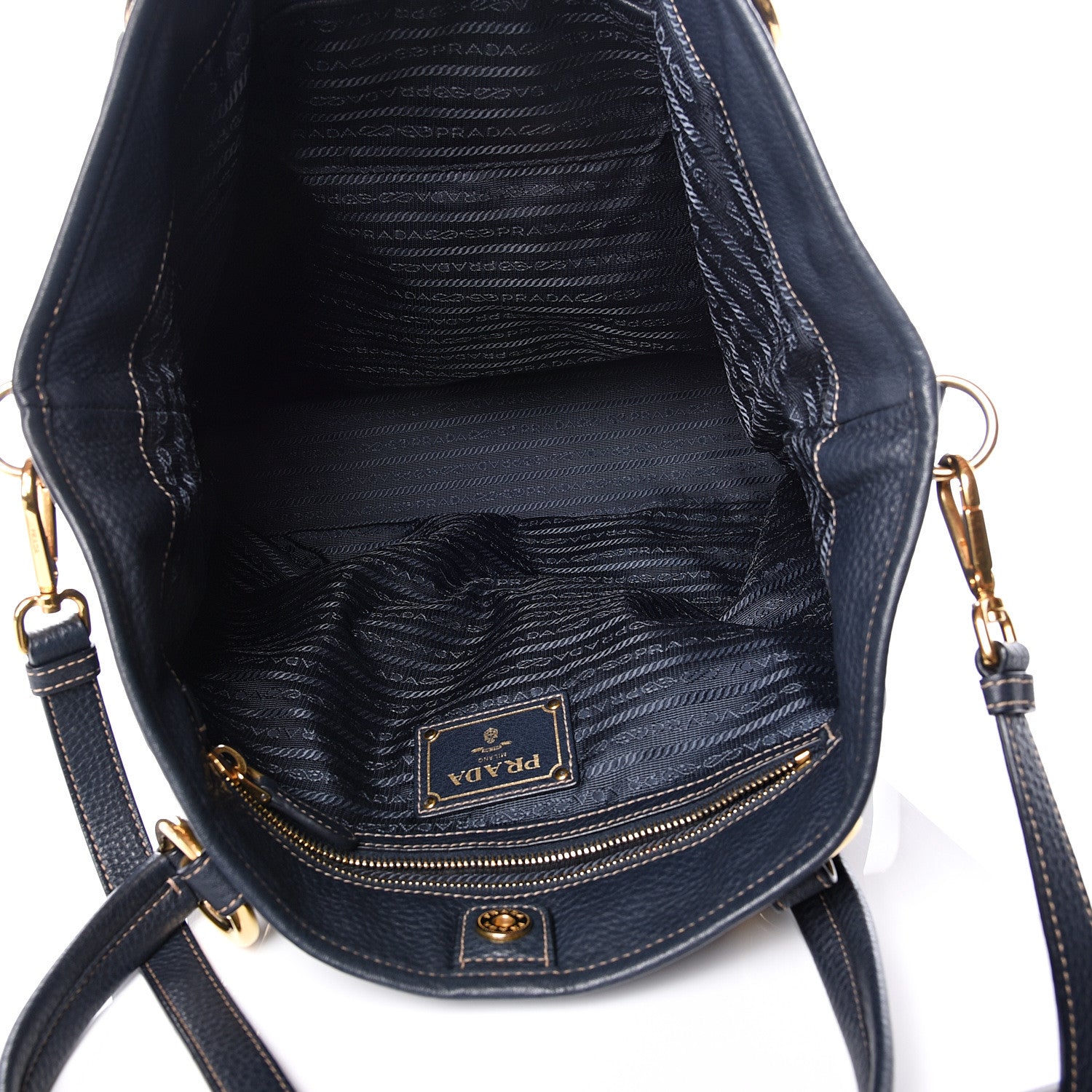 Prada Tessuto Nylon Vitello Daino Tote Baltico 4 of 16