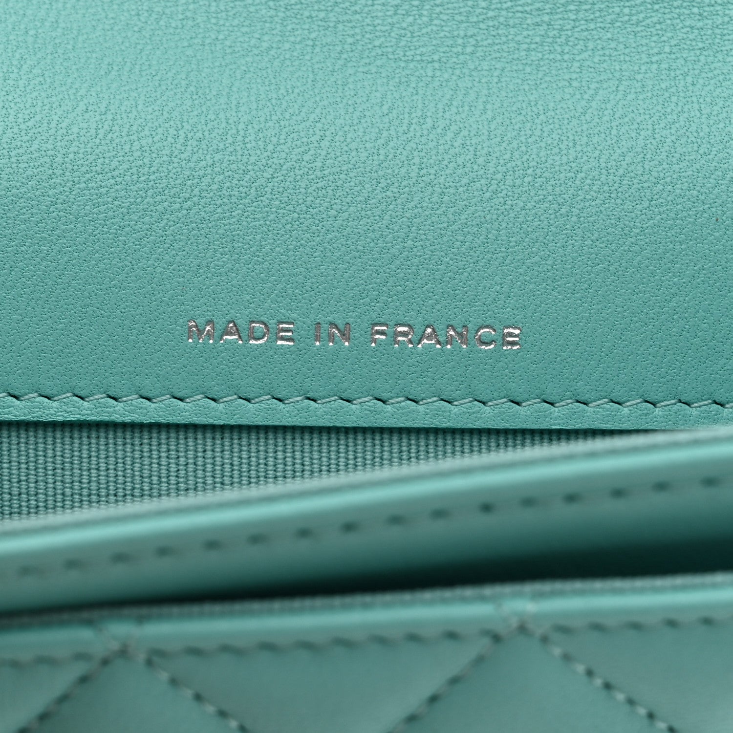 Chanel Lambskin Quilted Flap Card Holder Wallet Turquoise 7 of 8