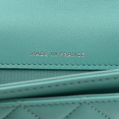 Chanel Lambskin Quilted Flap Card Holder Wallet Turquoise 7 of 8