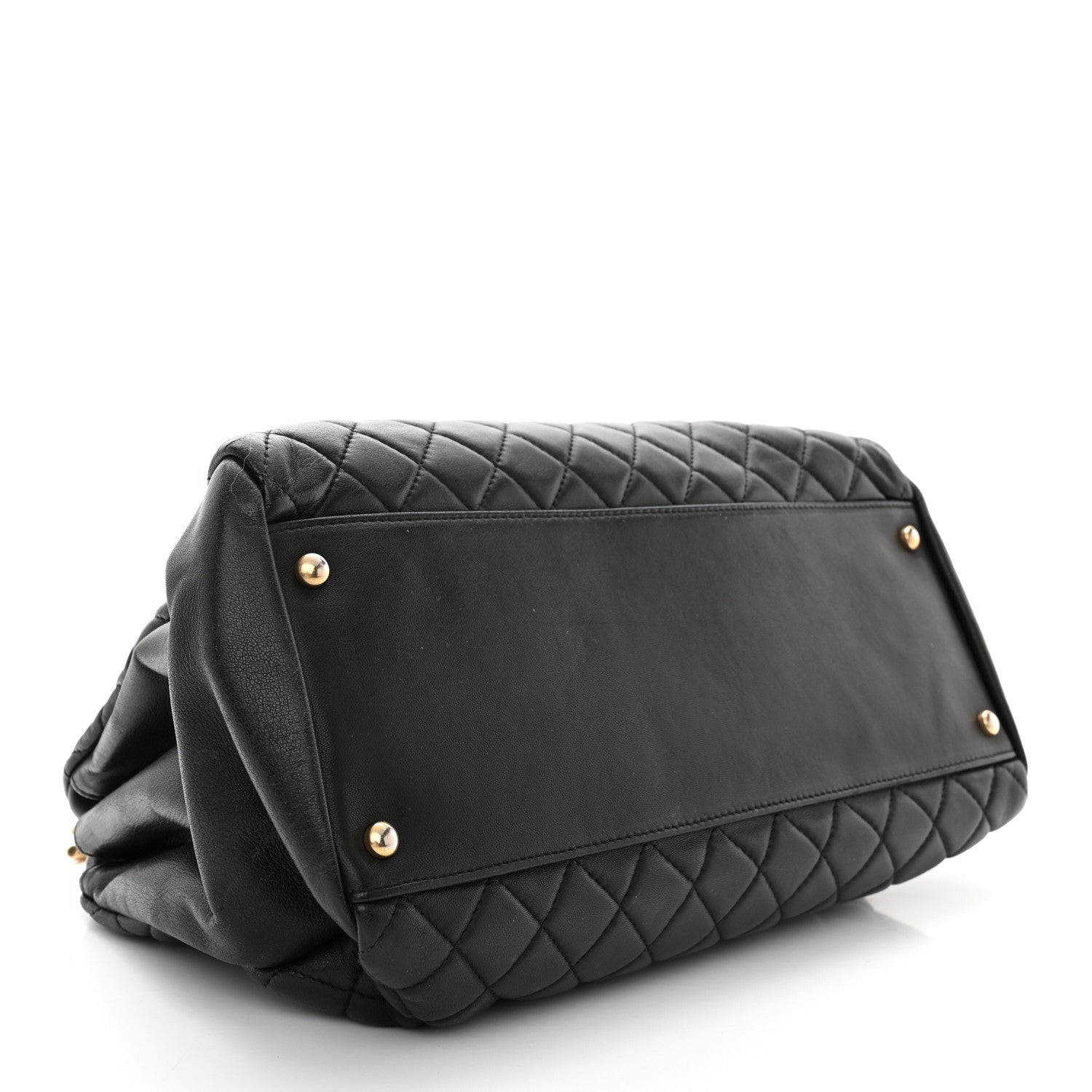 Chanel Lambskin Quilted Large Just Mademoiselle Bowling Bag Black 4 of 12