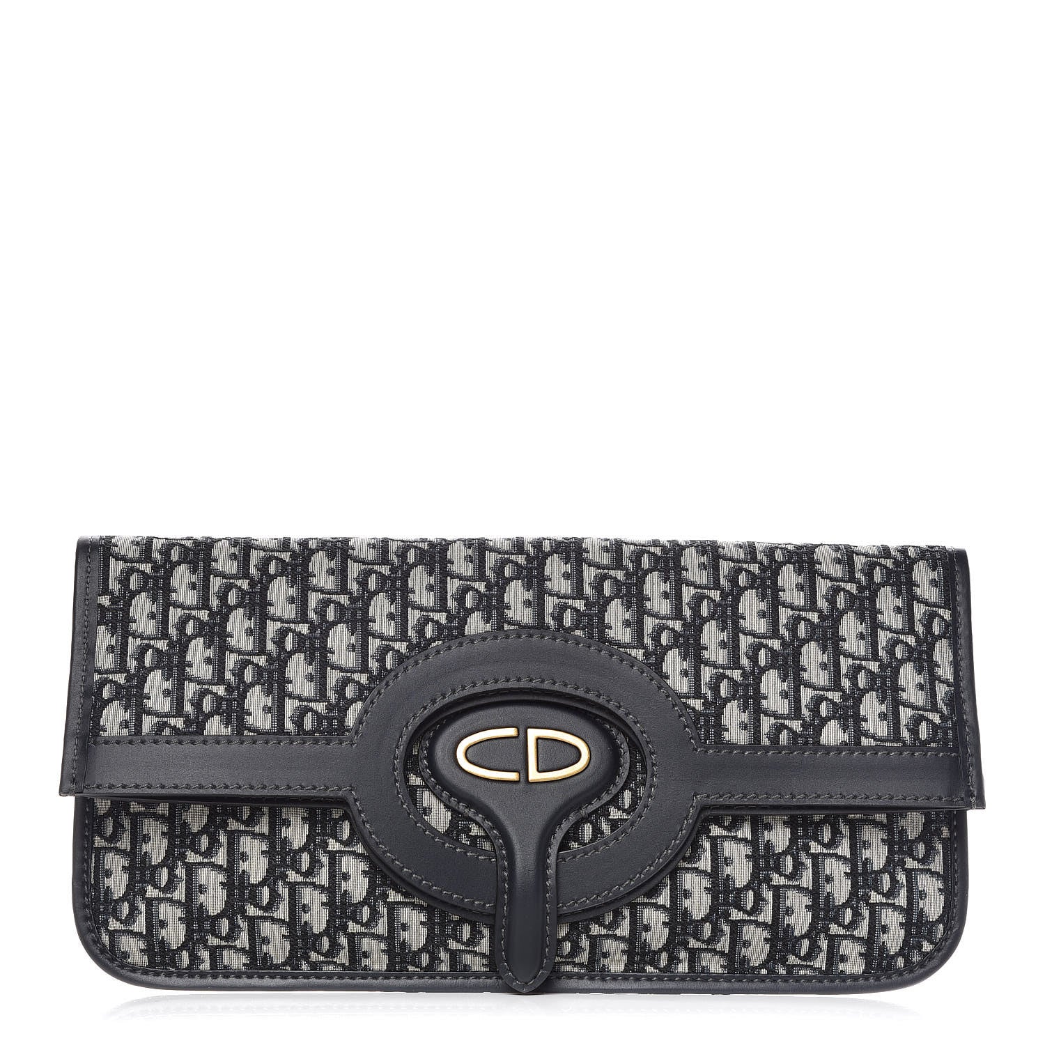 Christian Dior Oblique Fold Over Clutch Blue 1 of 11