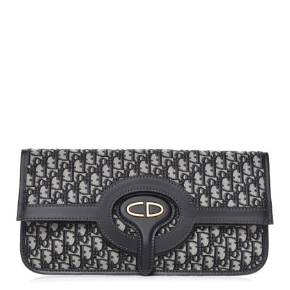 Christian Dior Oblique Fold Over Clutch Blue 1 of 11