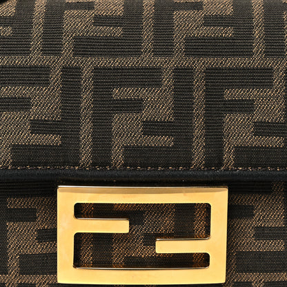 Fendi Fabric Jacquard FF 1974 Mini Baguette Tobacco Moro Black 8 of 11
