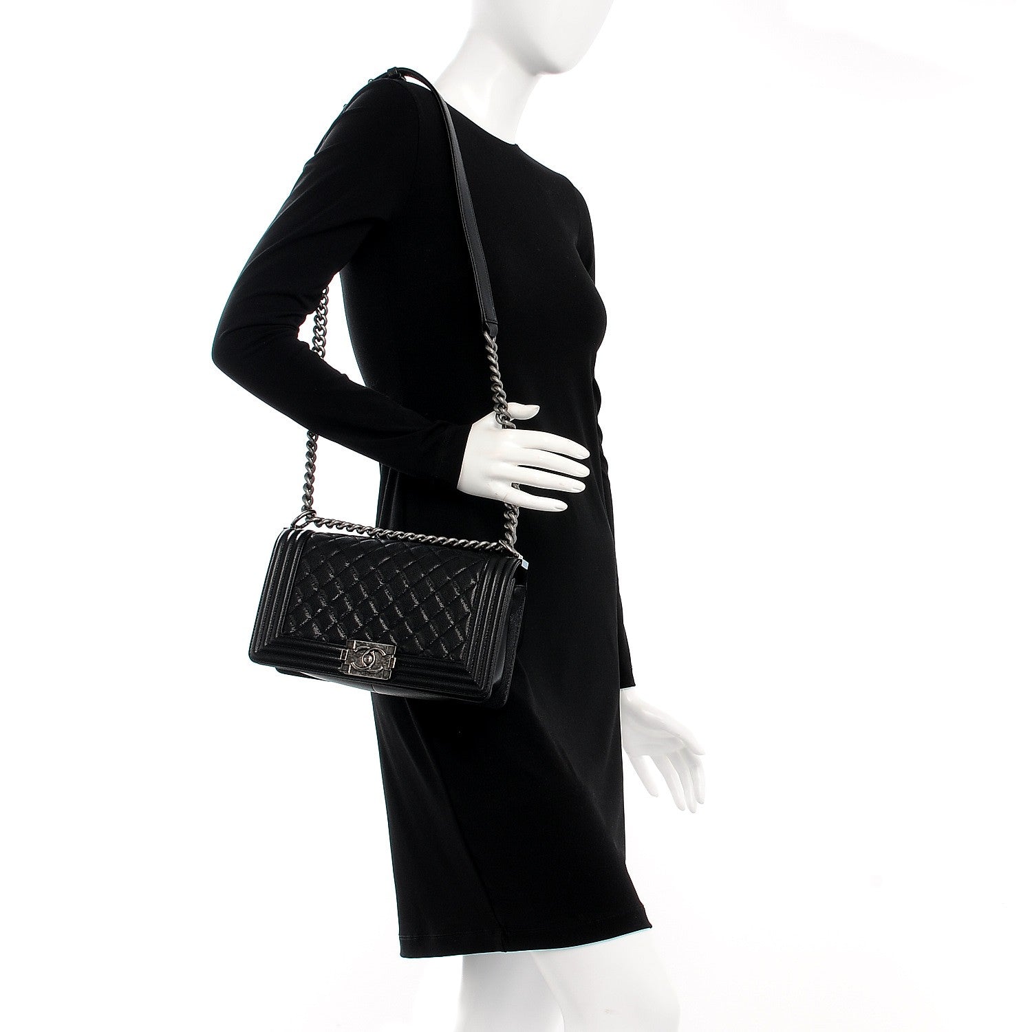 Chanel Caviar Quilted Medium Boy Flap Black 2 of 8