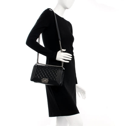 Chanel Caviar Quilted Medium Boy Flap Black 2 of 8