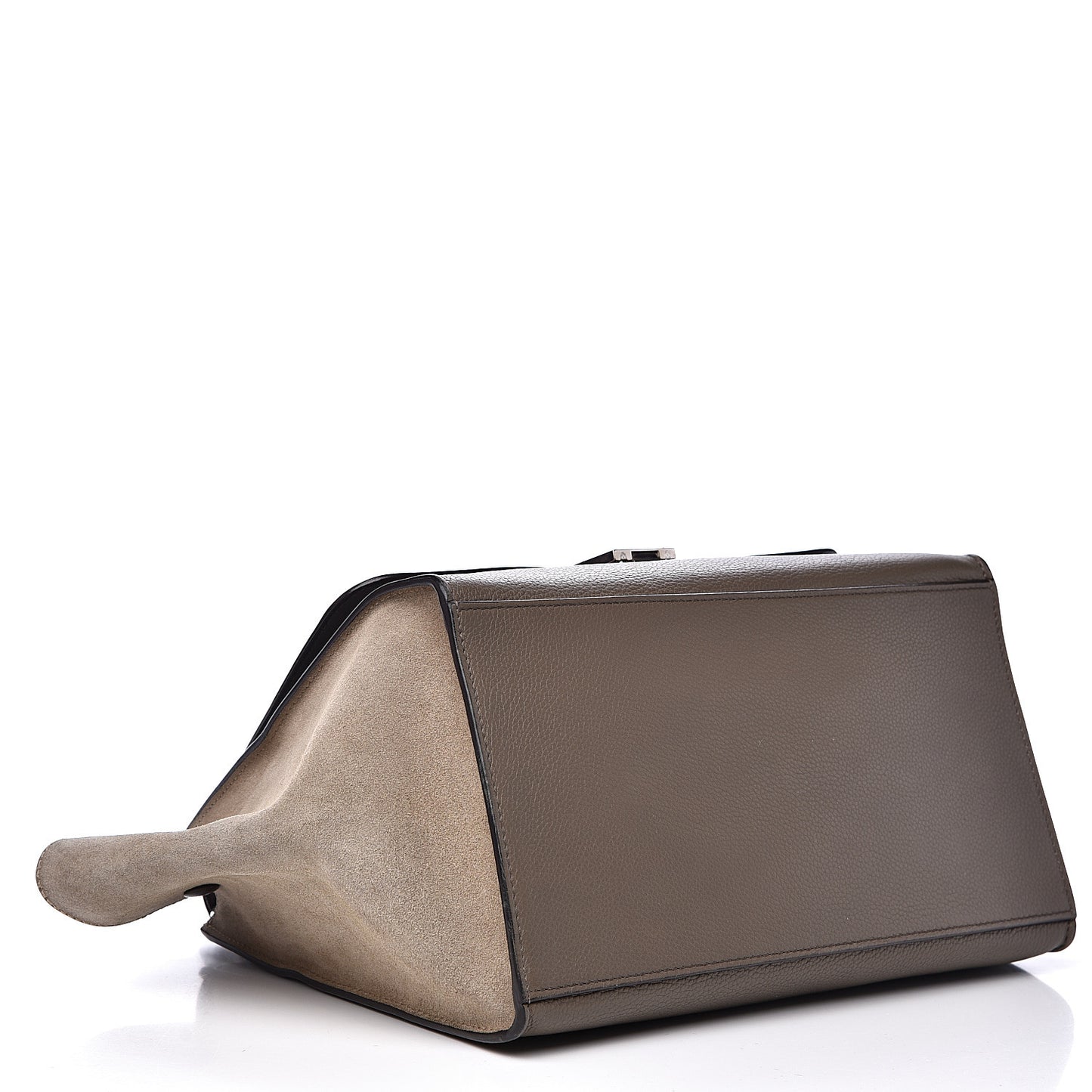 Drummed Calfskin Suede Medium Trapeze Souris