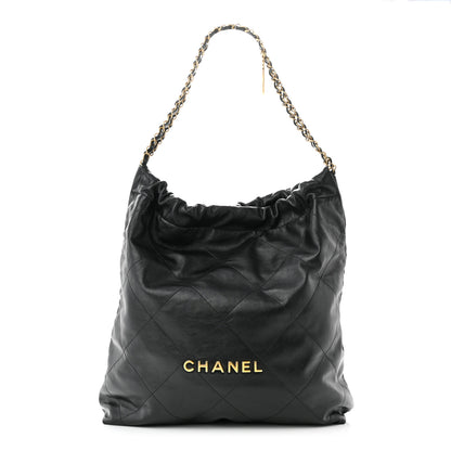 Chanel Shiny Calfskin Quilted Large Chanel 22 Black 4 of 23