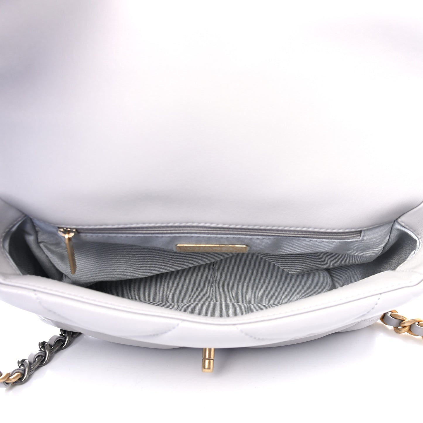 Lambskin Quilted Medium Chanel 19 Flap Grey