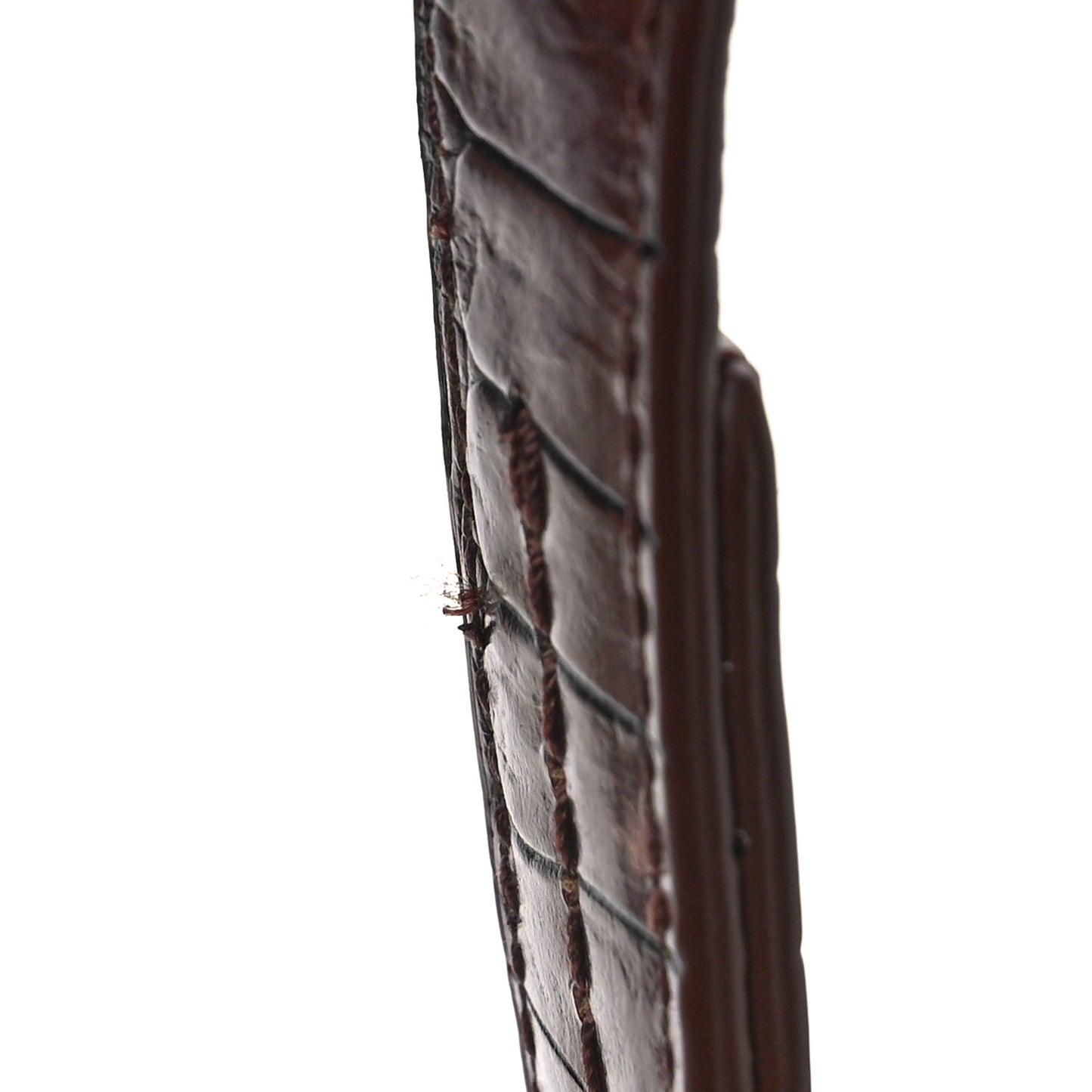 Calfskin Crocodile Embossed Pashli Saddle Belt Bag Cognac