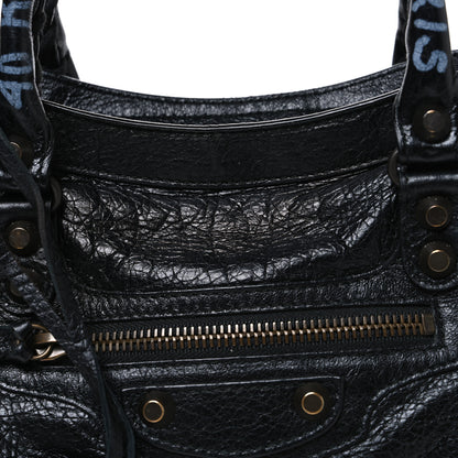 Balenciaga Agneau Classic Hardware Graffiti Handles S City Black 9 of 12