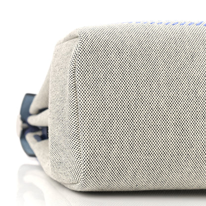 Hermes Vache Hunter Toile H Brides de Gala Herbag Zip Retourne 31 PM Bleu De France Ecru Black 9 of 10