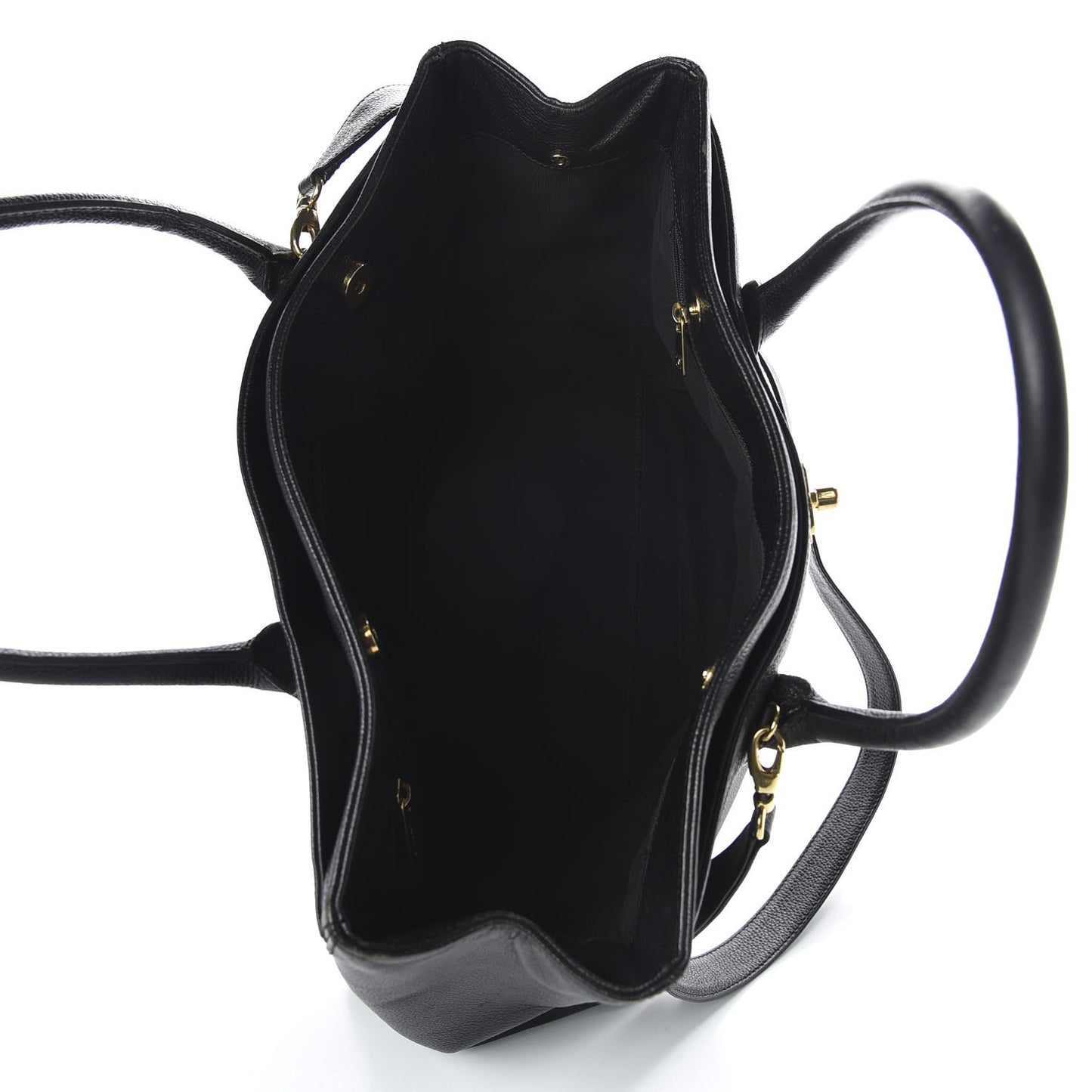 Calfskin Cerf Executive Shopper Tote Black