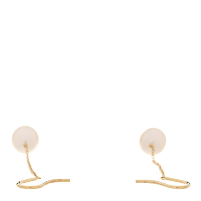 Tiffany 18K Yellow Gold Elsa Peretti Pearls By The Yard Drop Earrings 3 of 5