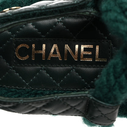 Chanel Cord Lambskin Quilted Logo Sandals 38 Green 6 of 8