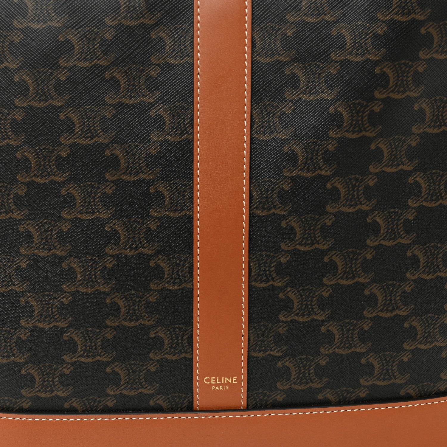 Celine Triomphe Canvas Calfskin Small Cabas Bag Tan 7 of 11