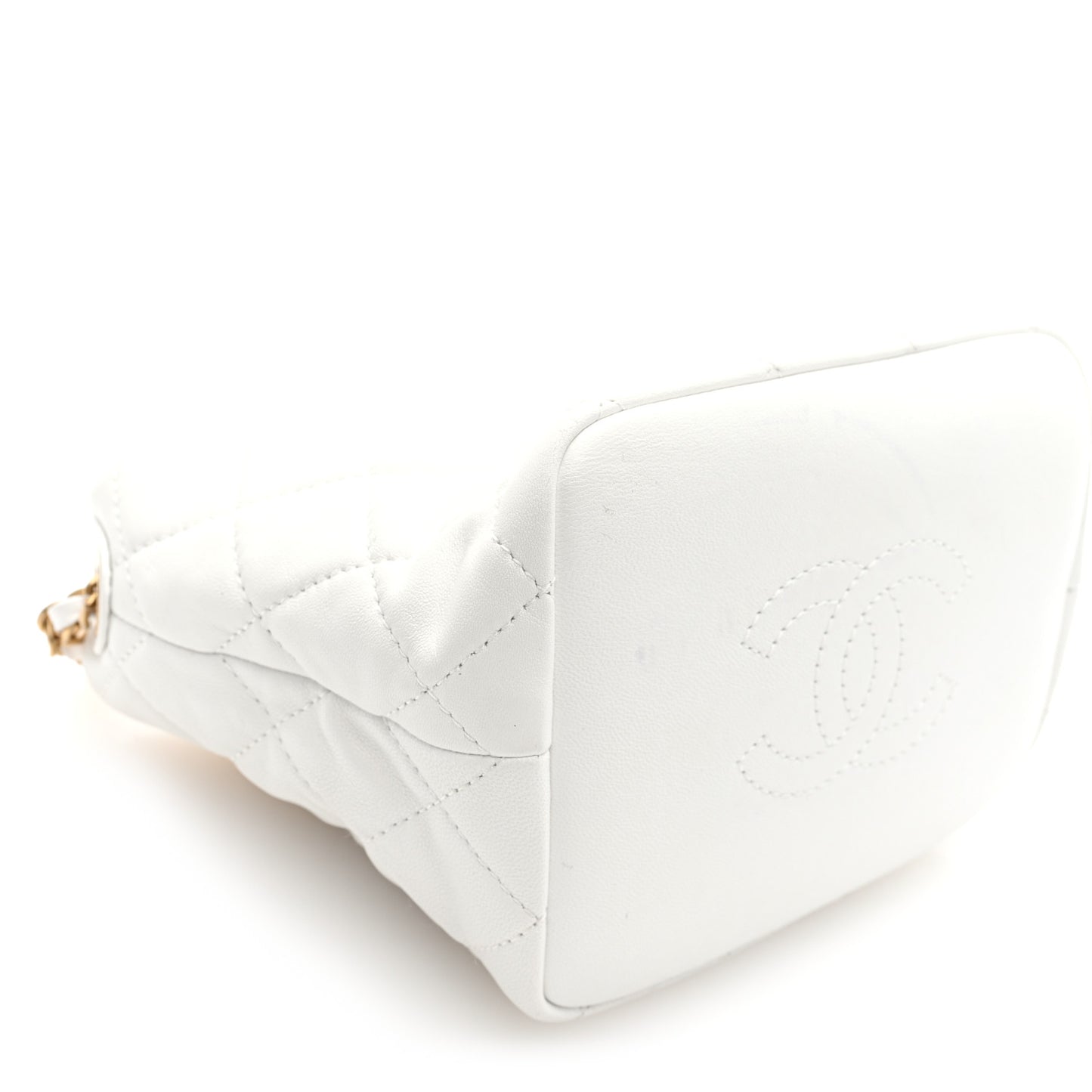 Lambskin Quilted Small Perfect Meeting Hobo White
