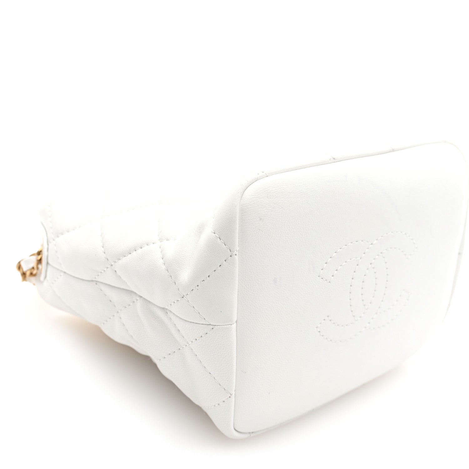 Chanel Lambskin Quilted Small Perfect Meeting Hobo White 8 of 9