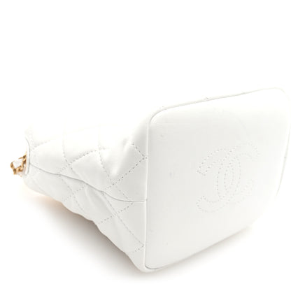 Chanel Lambskin Quilted Small Perfect Meeting Hobo White 8 of 9